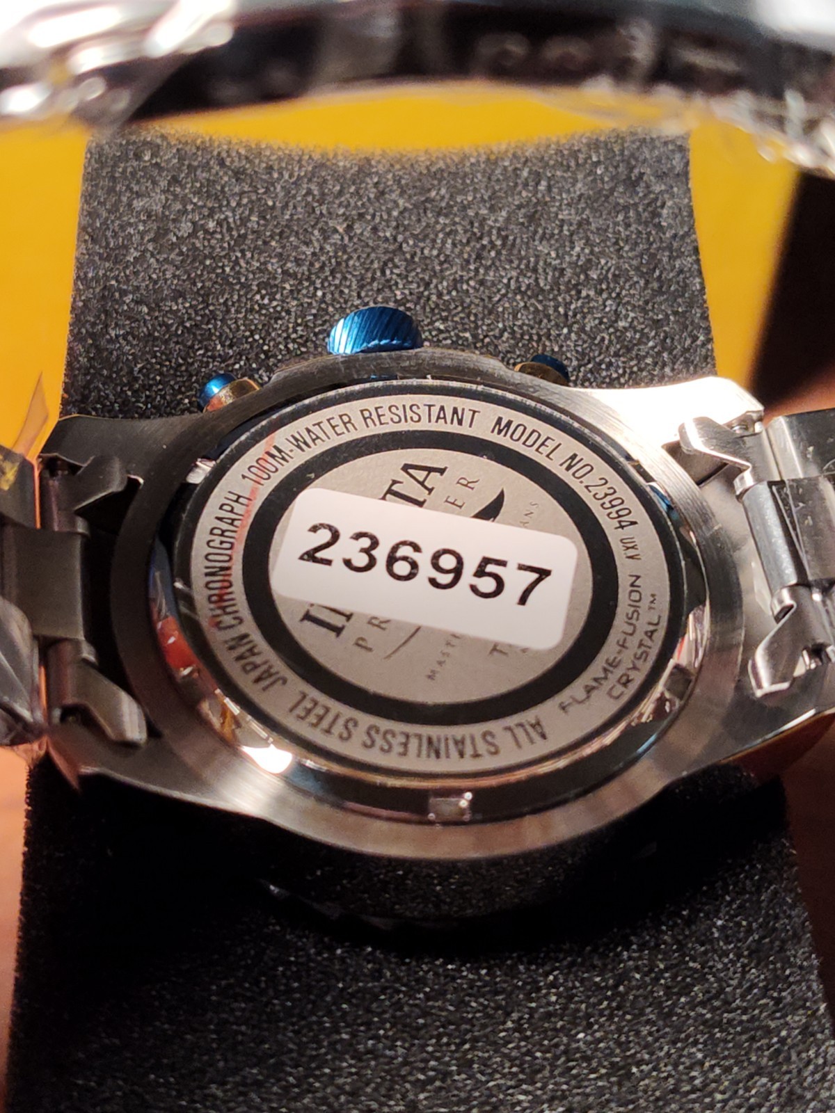Invicta Men’s Japanese Chron/Tachymeter With Date With Blue Lume