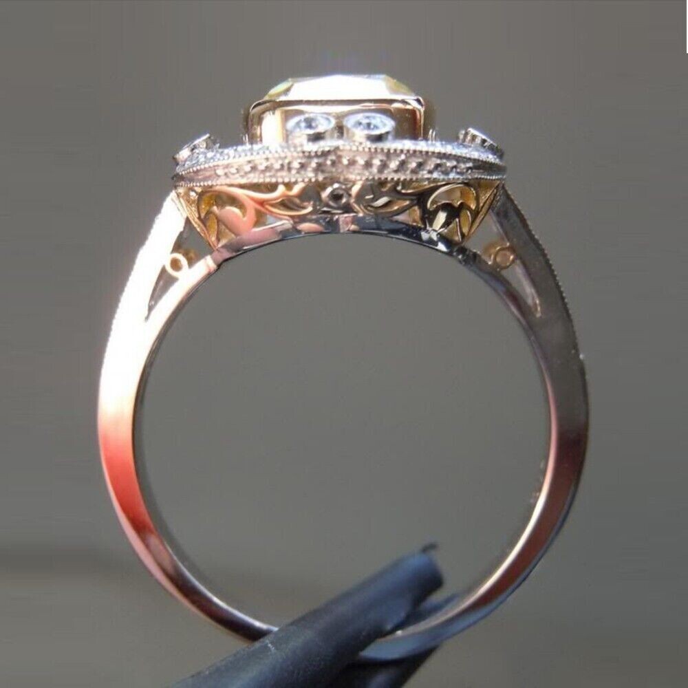 2.55 Ct CZ Royal Vintage Style Ring 925 Silver Plated Pretty Valentine Gift Band