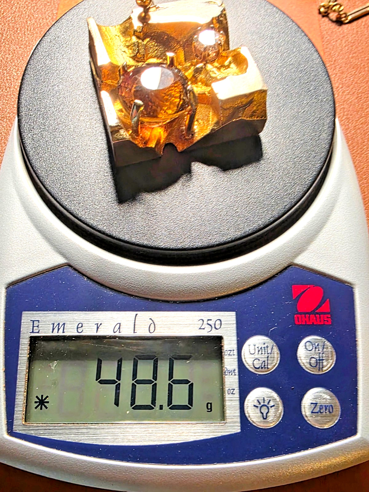 Handmade in Finland, 14Kt Y/G Tour. Dia. Pendant, 16+ Ct Tour. 6mm Dia. 48.6Grms