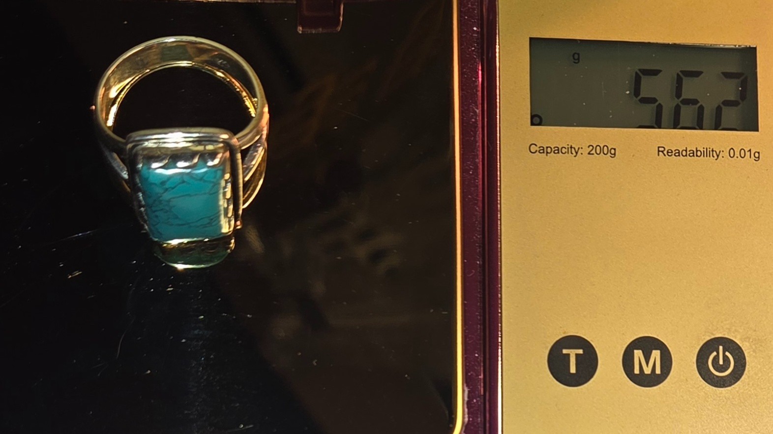 Gorgeous! Turquoise Ring .925 Sterling Silver 5.62g Bezel Set Size 8 Excellent!