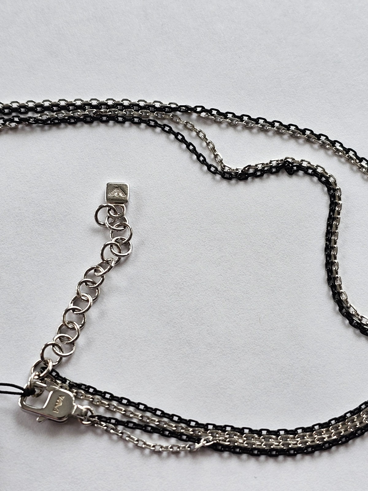 Emporio Armani EG2886 Mens Silver Black Onyx Necklace 925