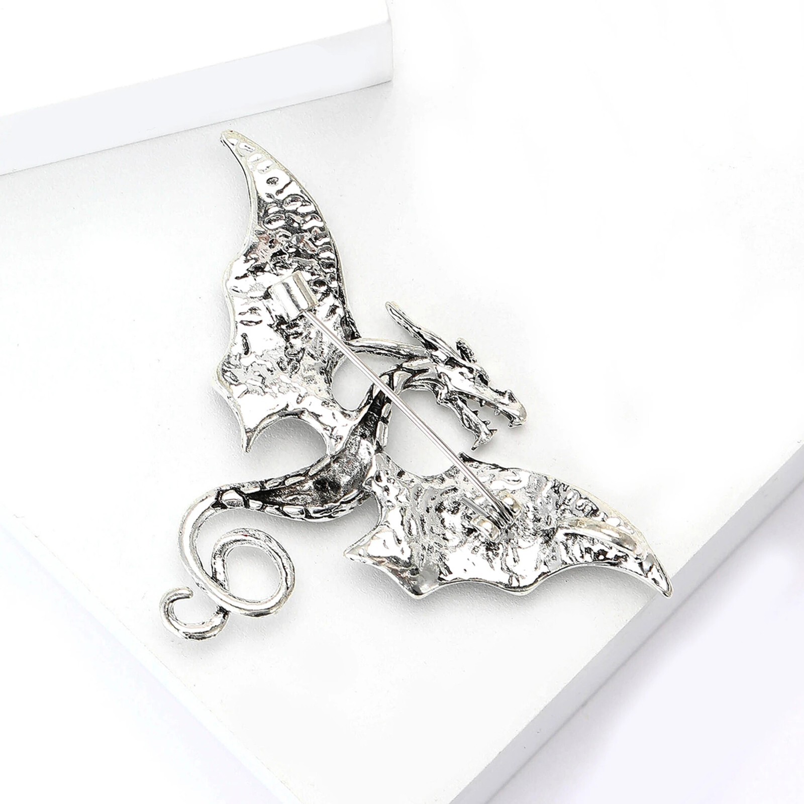 Enamel Flying Dragon Brooches for Women Unisex Rhinestone Mythical Animal Pins
