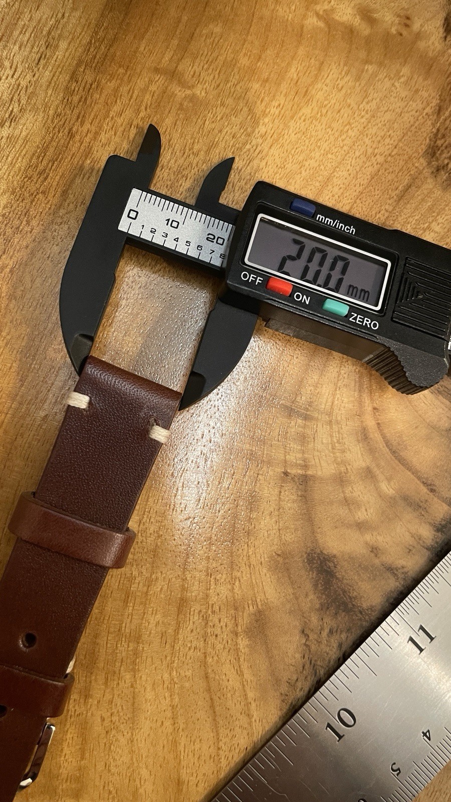 New Yema 20mm Brown Leather Strap Vintage Style w/ Buckle and Spring Bars