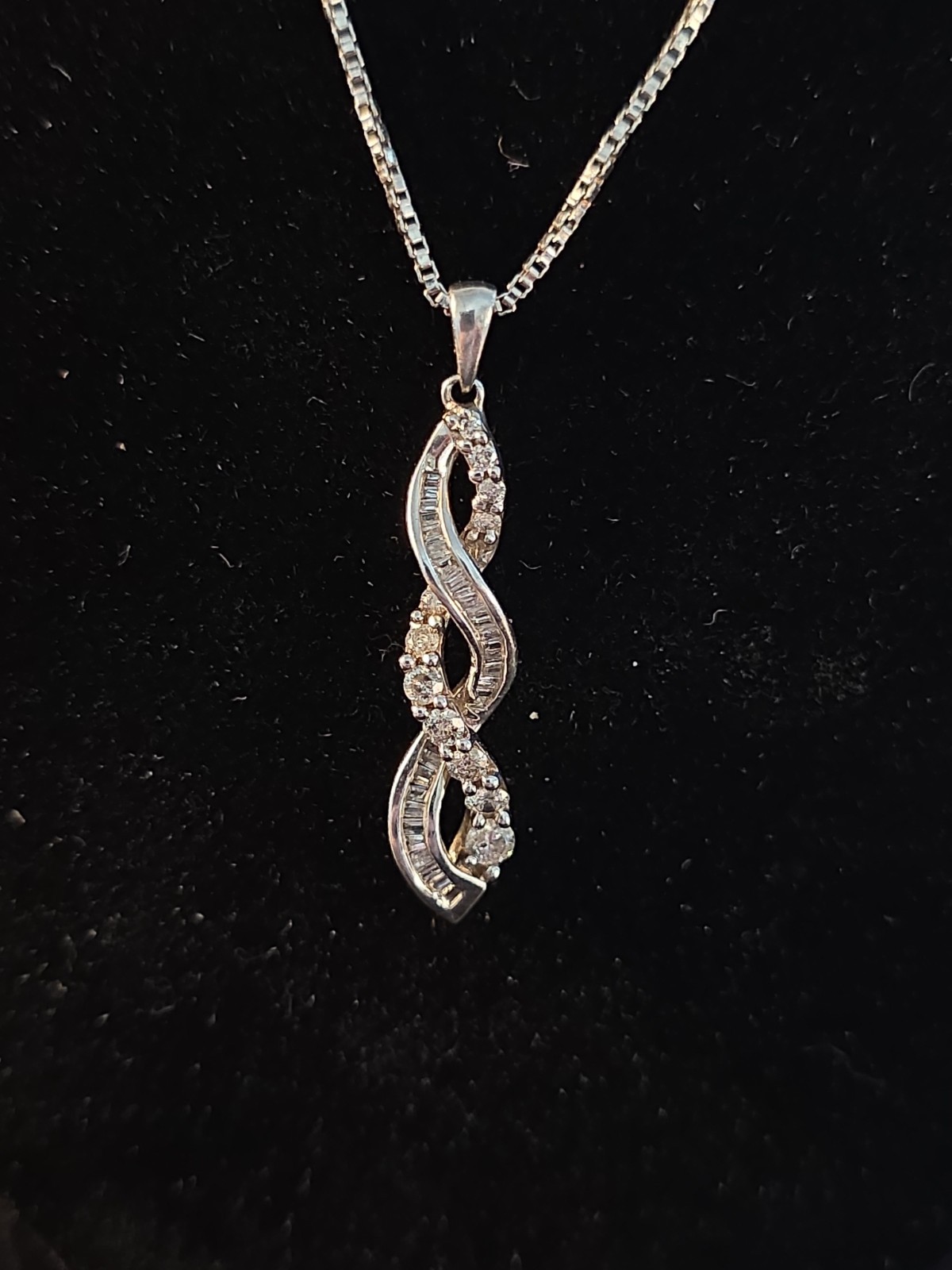 Diamond Earrings And Necklace Sterling Silver See Tag Picture For Details.