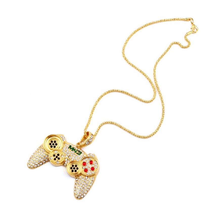 Iced Gold Gaming Controller Necklace, Video Game, XBOX PS2 PS3 PS4 PS5