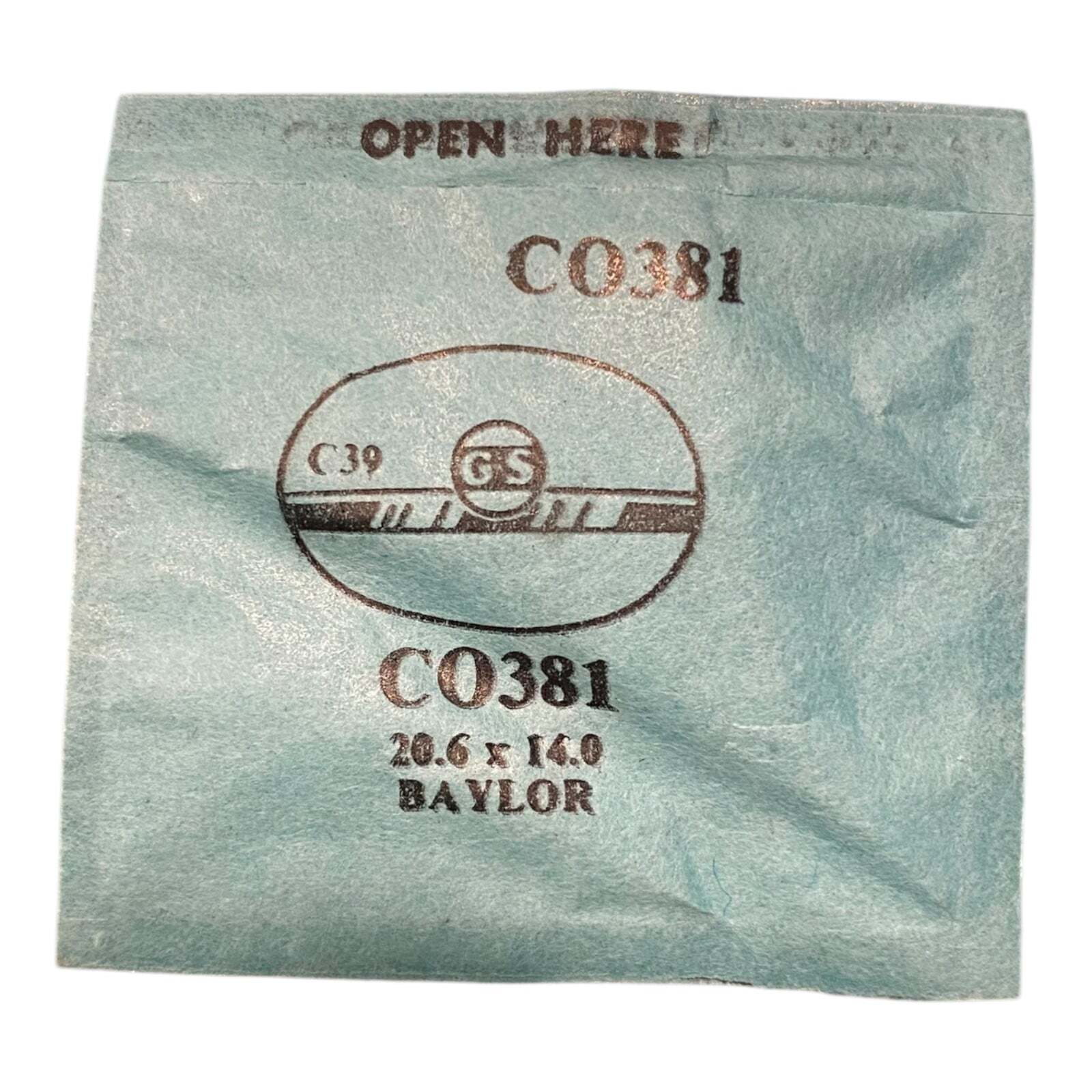 Germanow-Simon Mach (GS) CO381 Watch Crystal 20.6×14.0 NOS Part Flexo Baylor