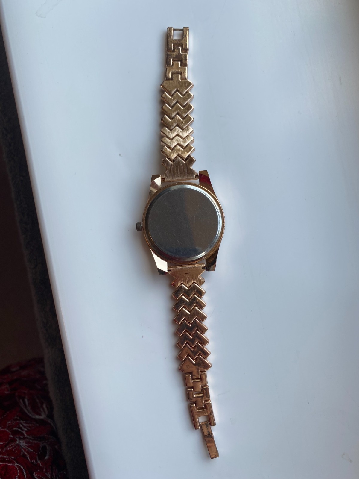 rose gold diamante watch with blue dial