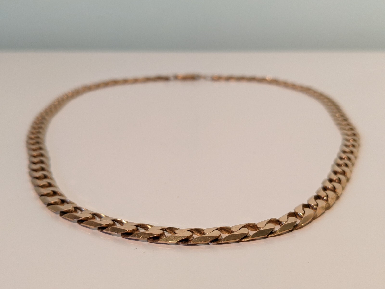9ct Solid Gold Flat Curb Link Chain / Necklace – 51.5cm / 20.25” Length ~36g