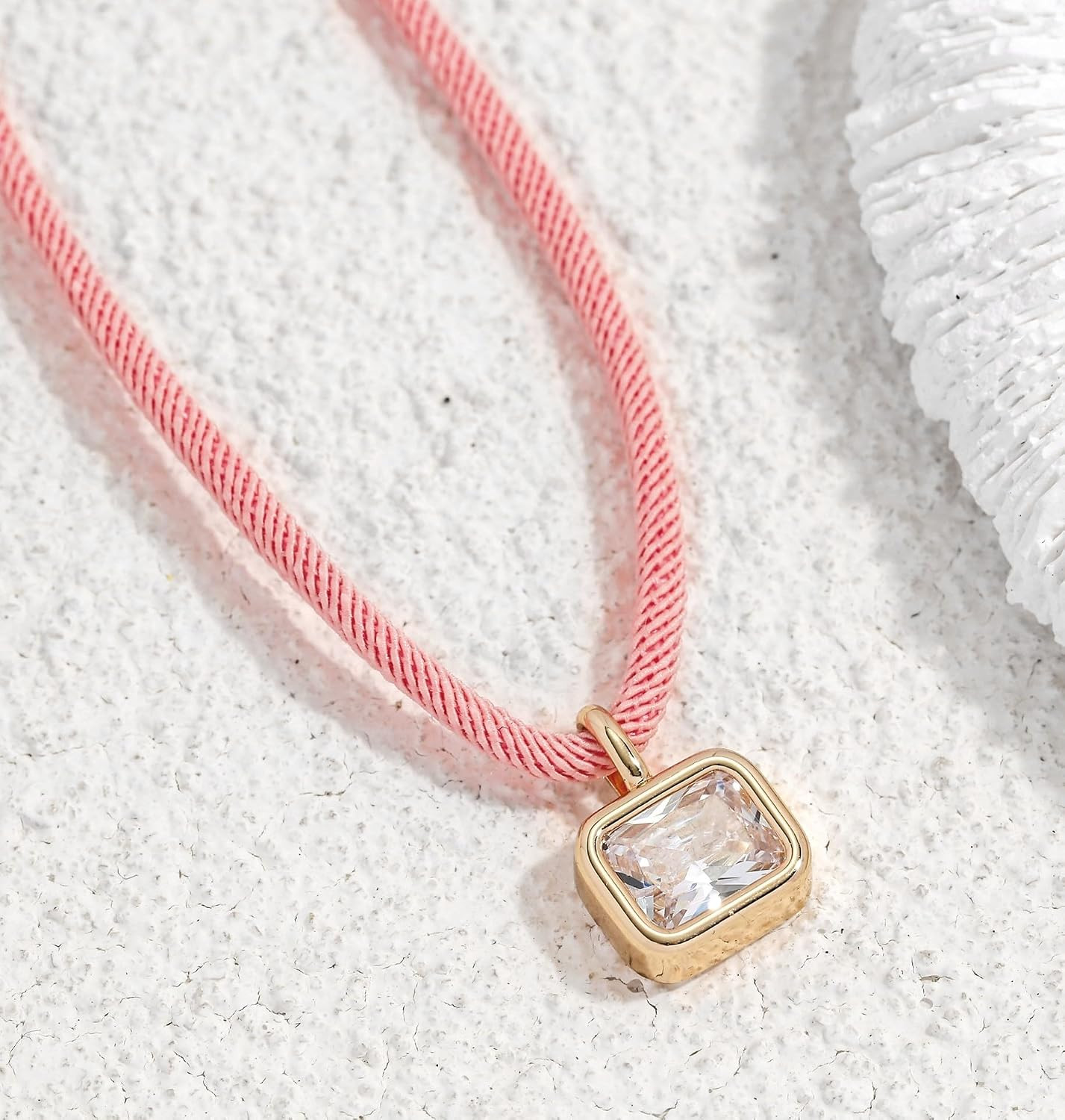 Adjustable Rope Choker with Crystal Rhinestone Pendant for Women | Paracord Cord
