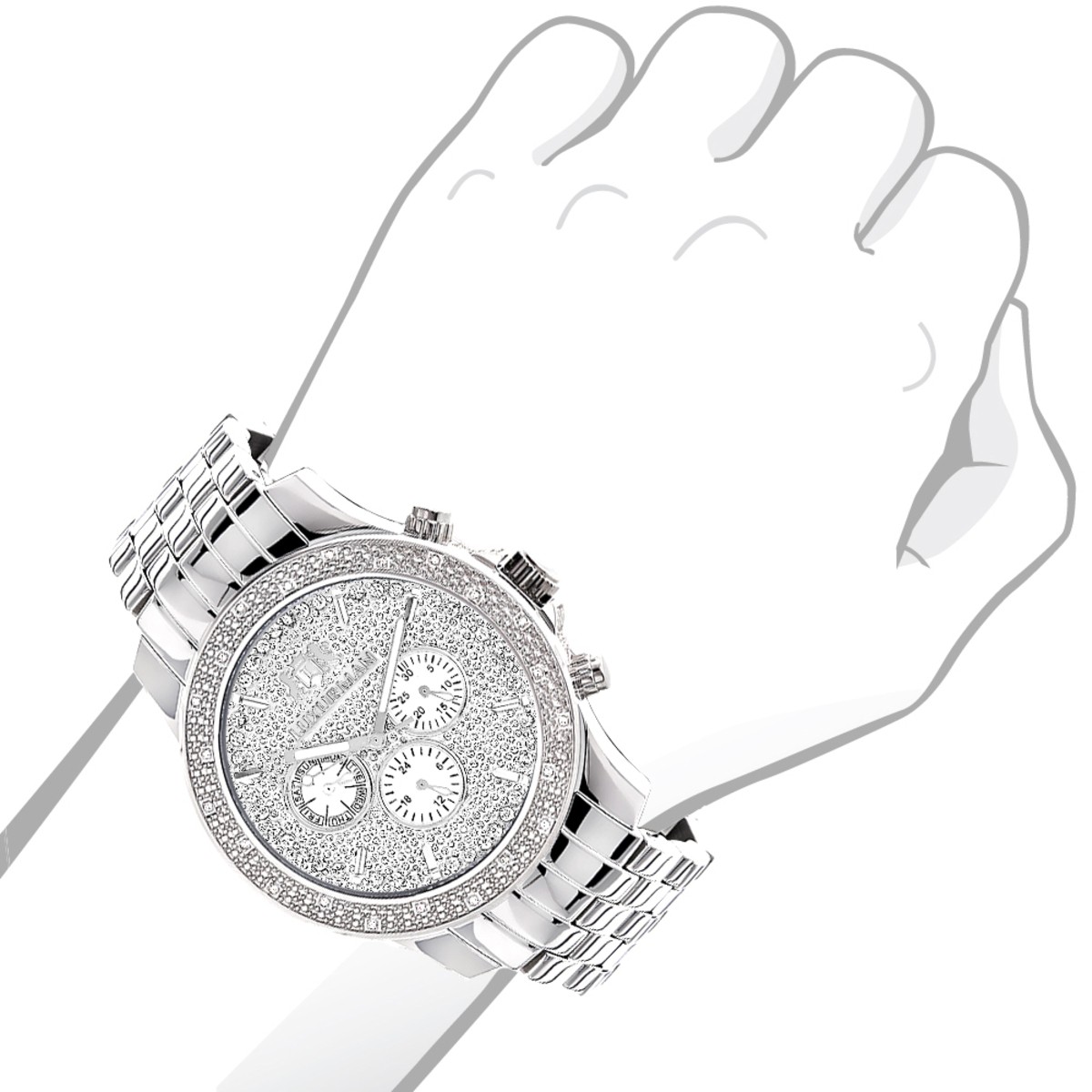 Luxurman Men’s Real Diamond Watch 0.25ct