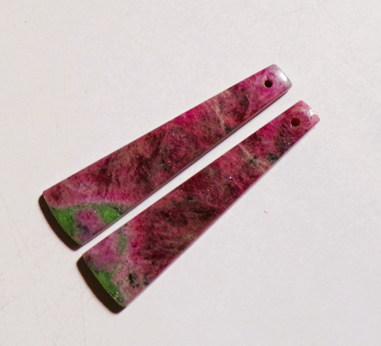 40.55 Cts Natural Ruby Zoisite Drilled Cabochon Match Pair Gemstone 45X11MM 41