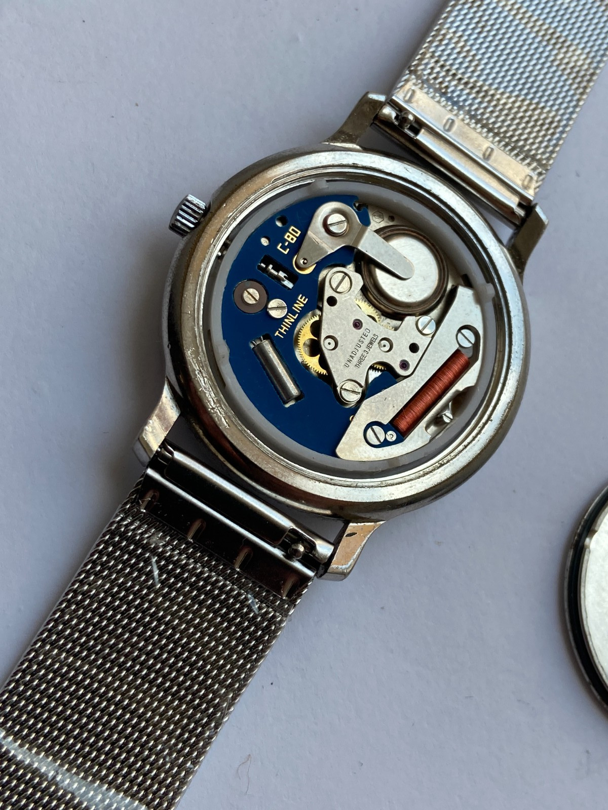 RARE MEN WRIST WATCH SWATCH QUARTZ DOGMA FRANCE THINLINE C-80 3 JEWELS WORK