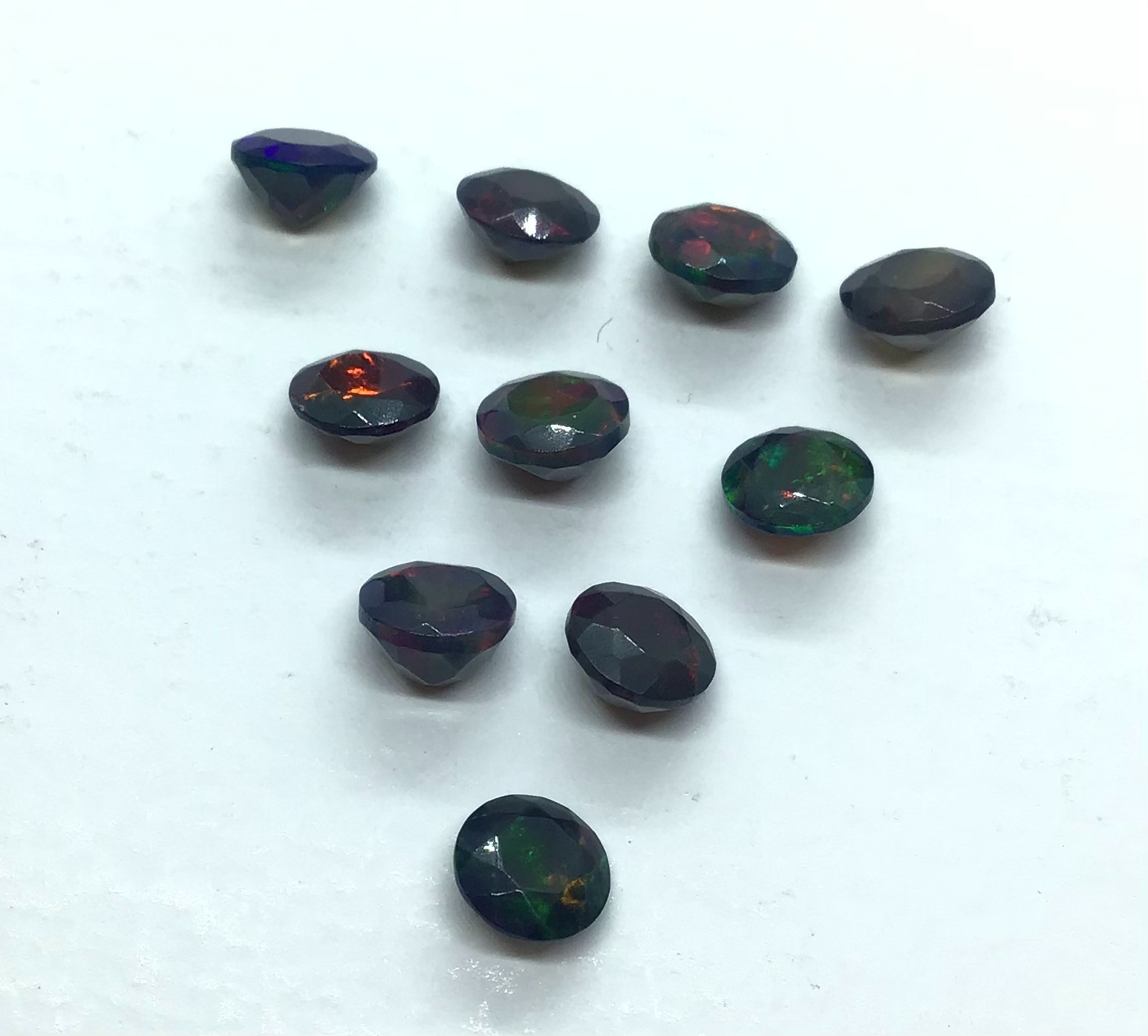Black Fire Opal AAA Natural Ethiopian Round Cut Loose Gemstone For All Jewelry