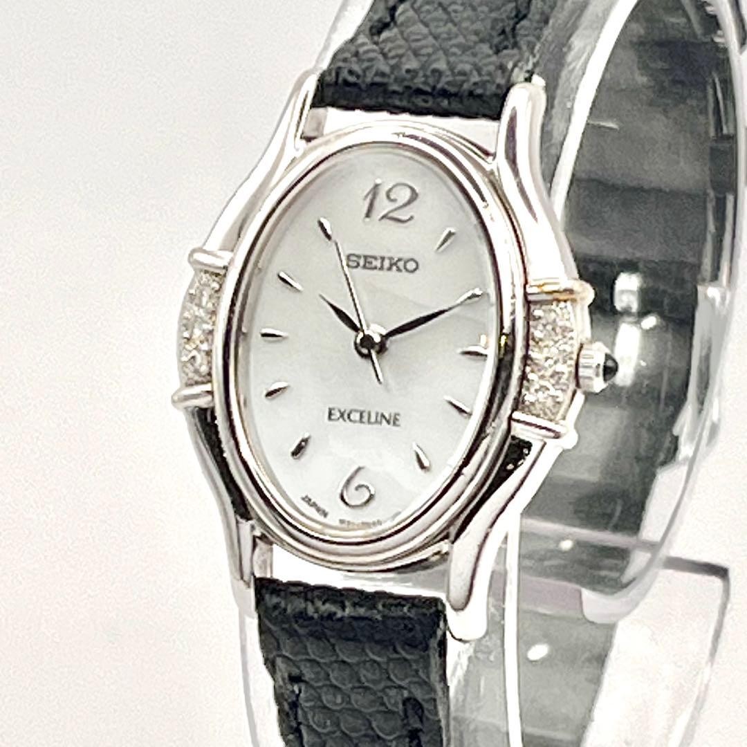 Seiko Exceline 1F21-5F50 Diamond Quartz Watch Womens Wrist 15cm/5.9in