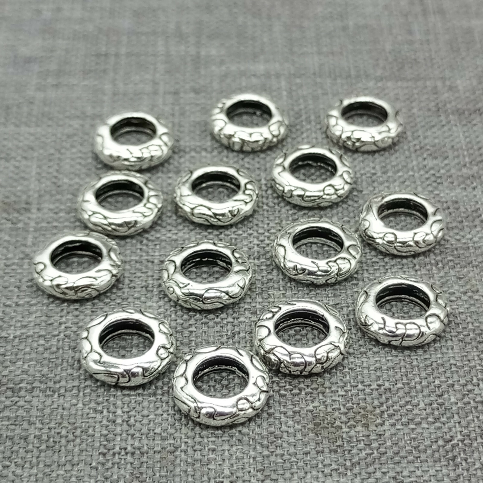 10pcs of 925 Sterling Silver Spiral Spacer Beads Large Hole for Bracelet