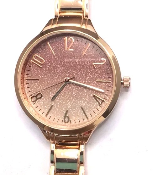 Time and Tru Womens Watch Rose Gold Glitter Face Adjustable Links New Boxed