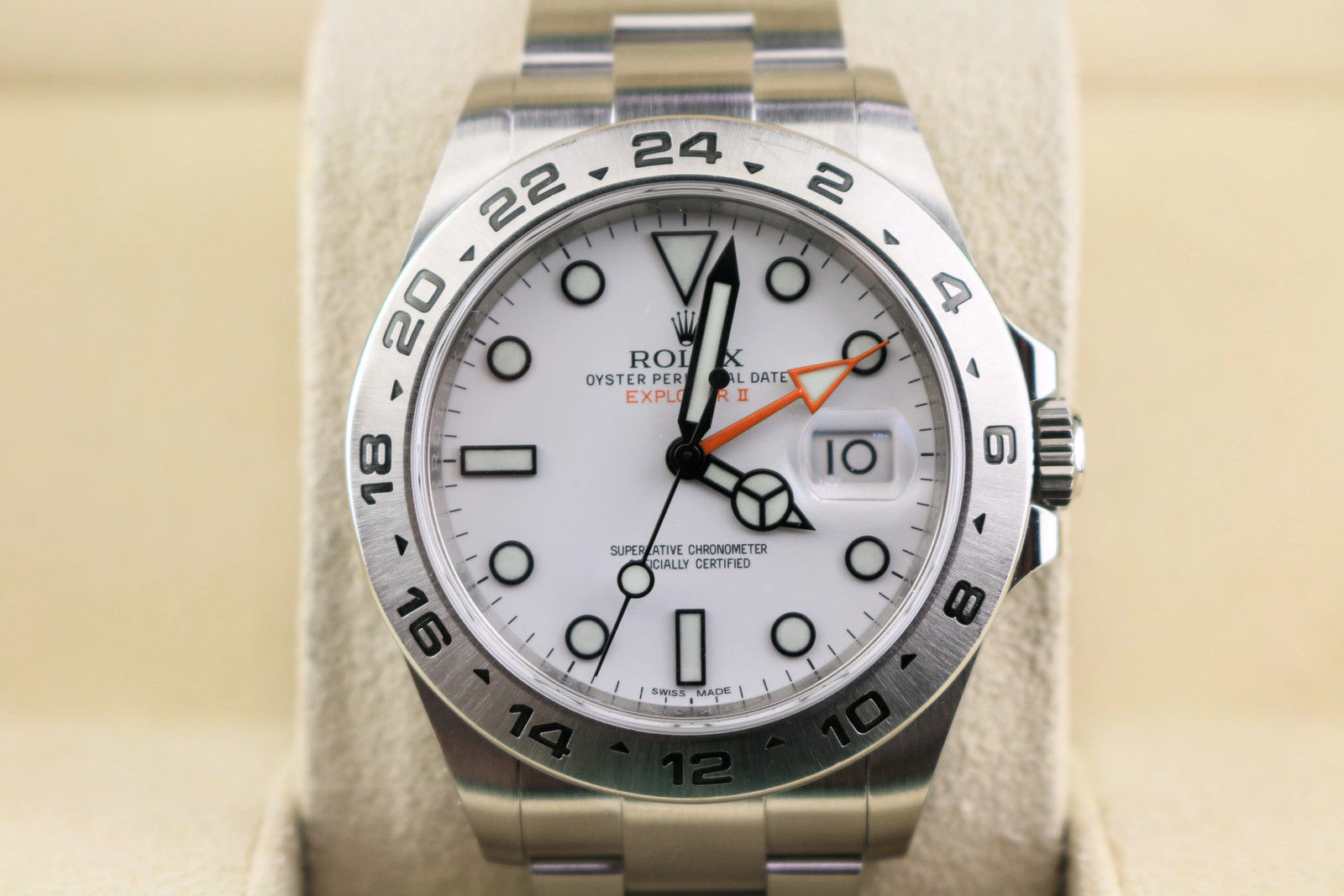 2016 Rolex Explorer II 216570 White Polar Dial SS Oyster With Papers 42mm