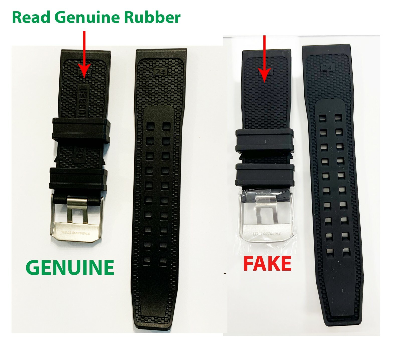 Genuine Luminox Replacement Band 24mm Rubber Strap Navy Seals Series 3500 3507