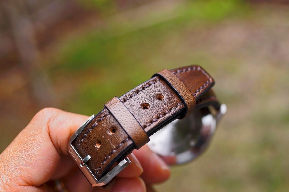 IWC Pilot Mark XV curved end leather strap watch band Made In Taiwan Cheergiant