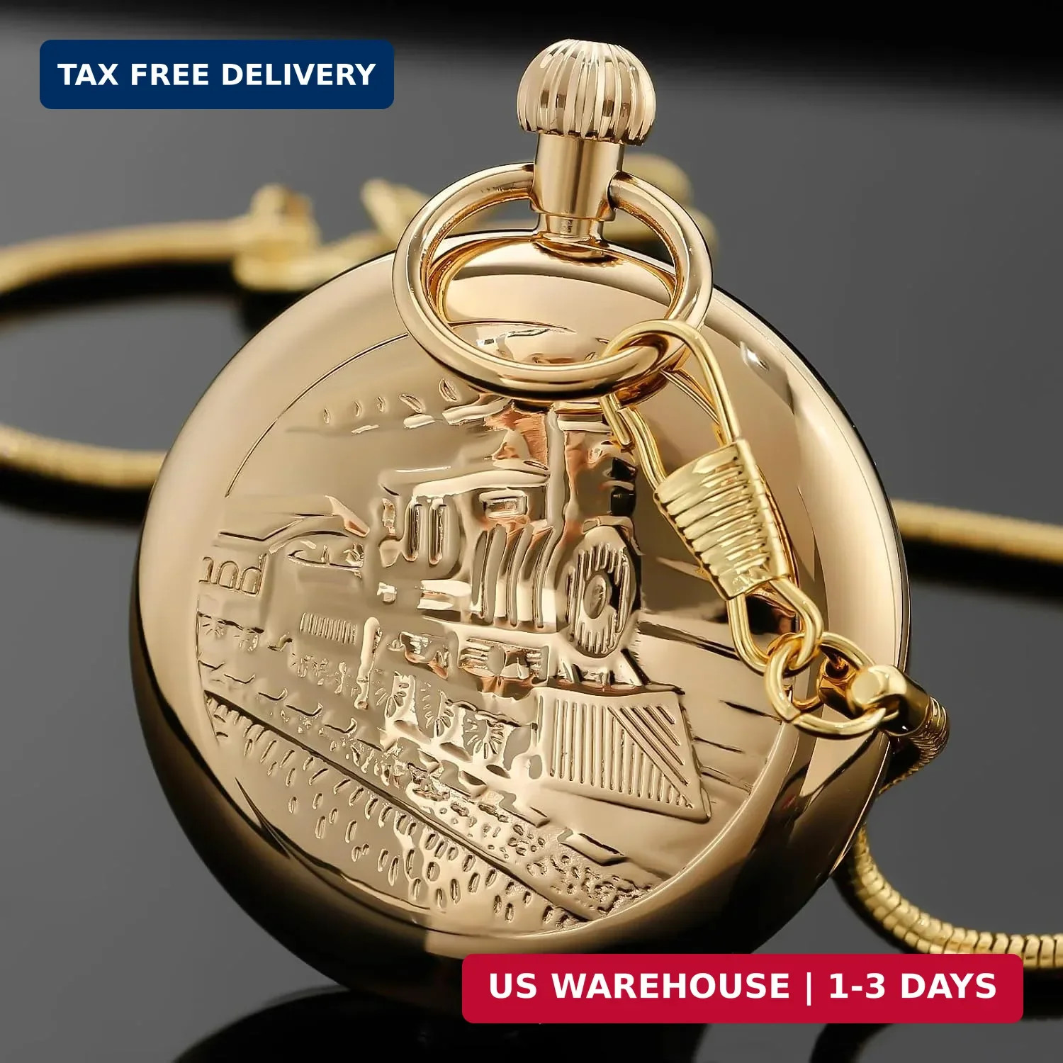 Tourbillon Day&Moon Phase Display Pocket Watch,Mens London Vintage Copper Hand-W