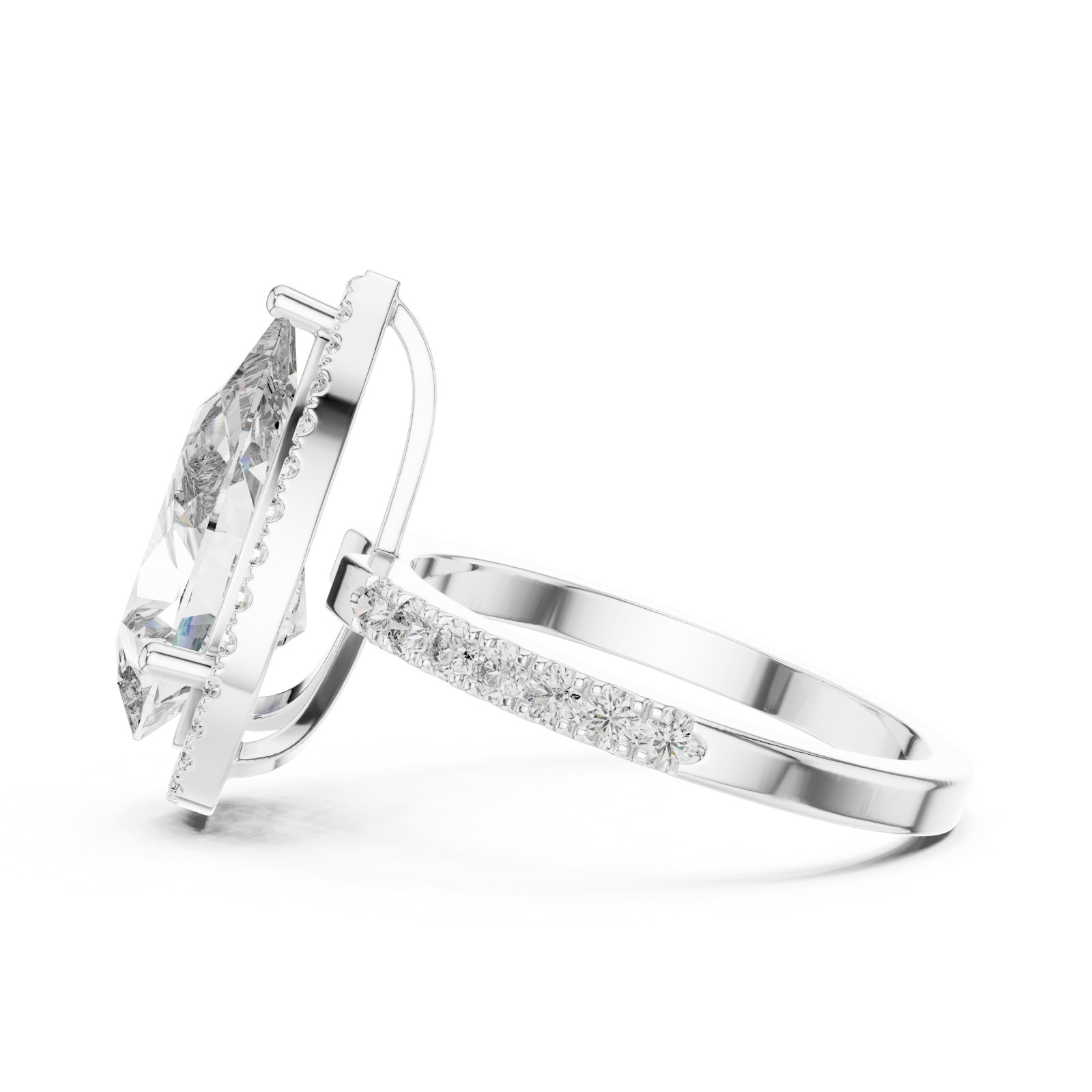 Lovely 3.95 Ct White Diamond Solitaire Ring. Gift for Love, FREE Diamond Studs