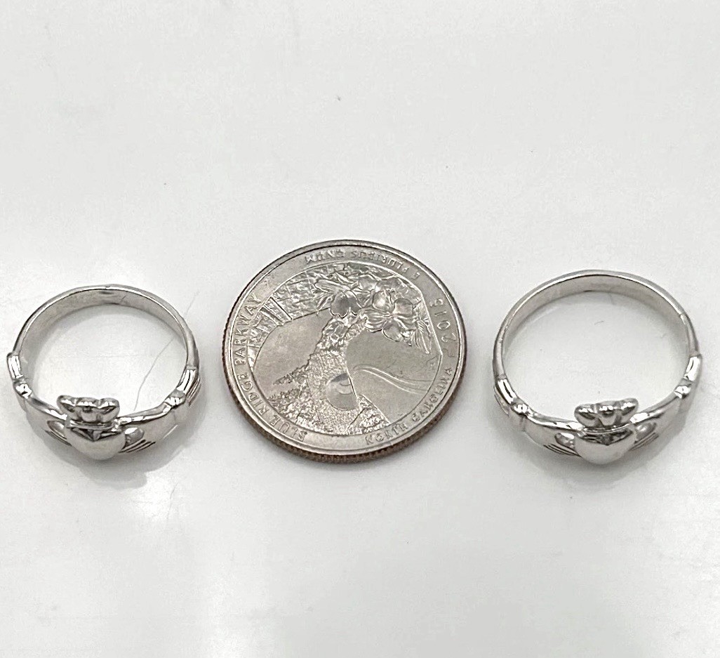 Sterling Silver 925 Irish Claddagh Ring Celtic Weave Braided Band JMH Dublin