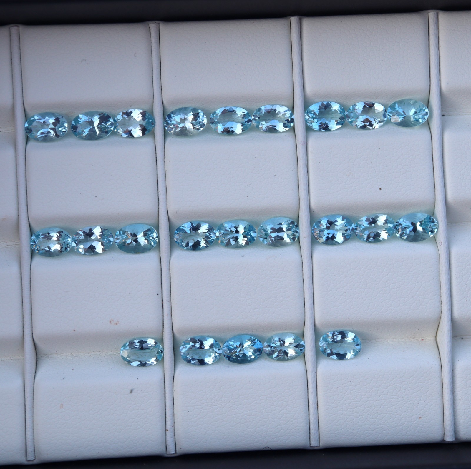 6×4 mm Eye Clean Natural Medium Blue Aquamarine Oval Cut Gemstone Nice Luster