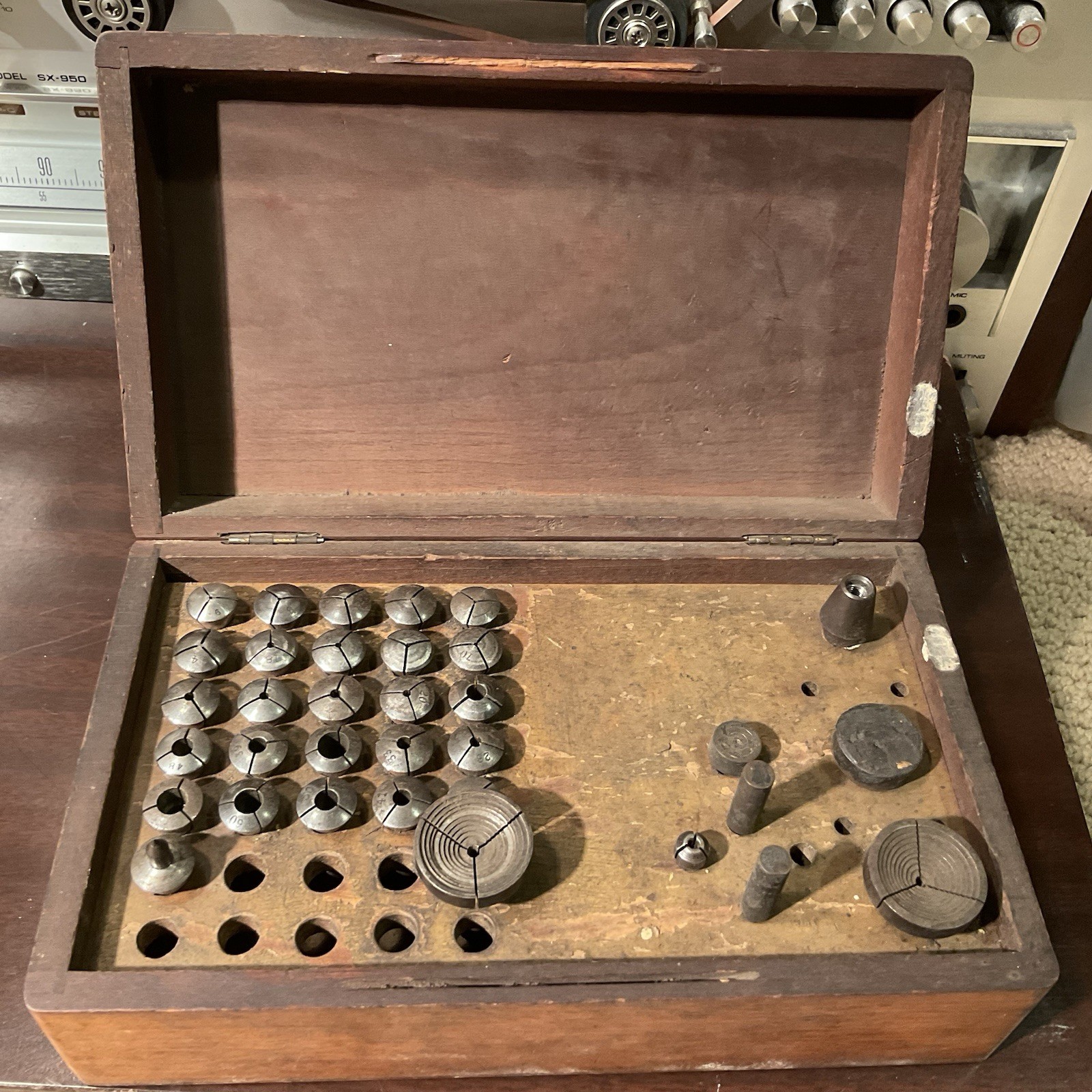 Vintage Lot of 25+ WATCHMAKERS Lathe 8mm COLLETS Watch Repair Tool Set