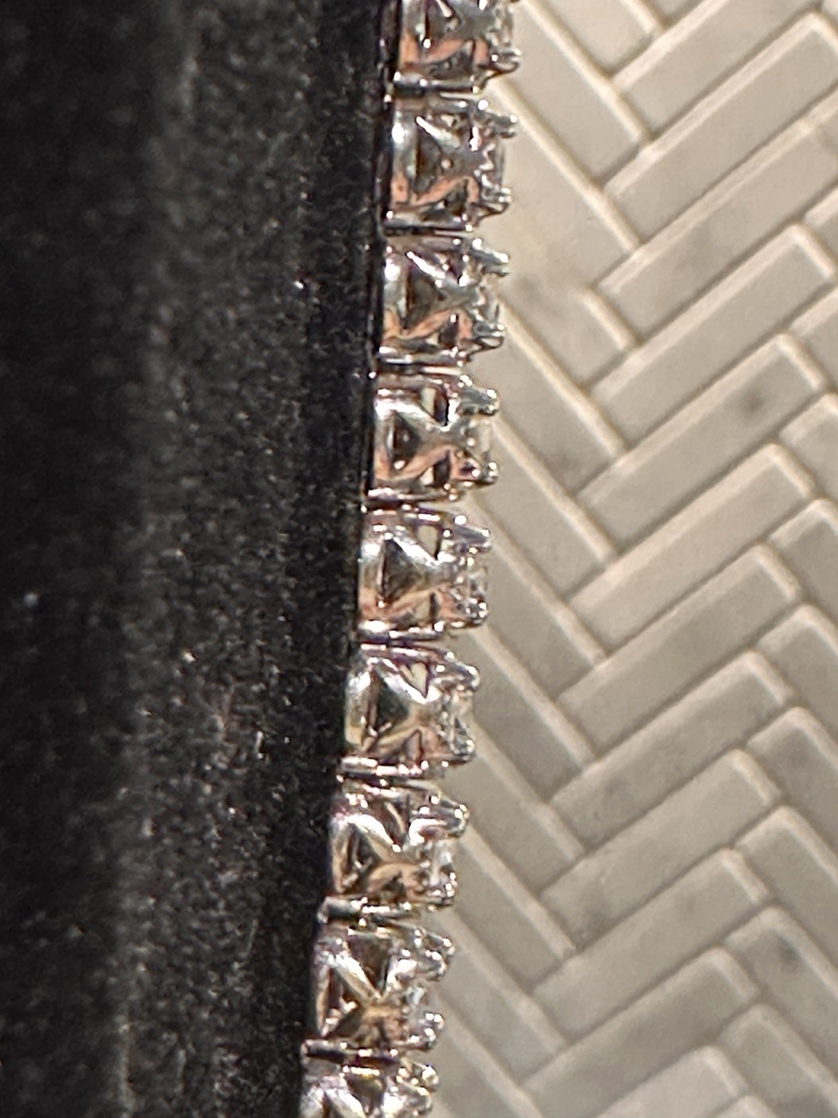 Diamond Tennis Bracelet 14k White Gold 13.85 Grams! Single Row Of Round Links
