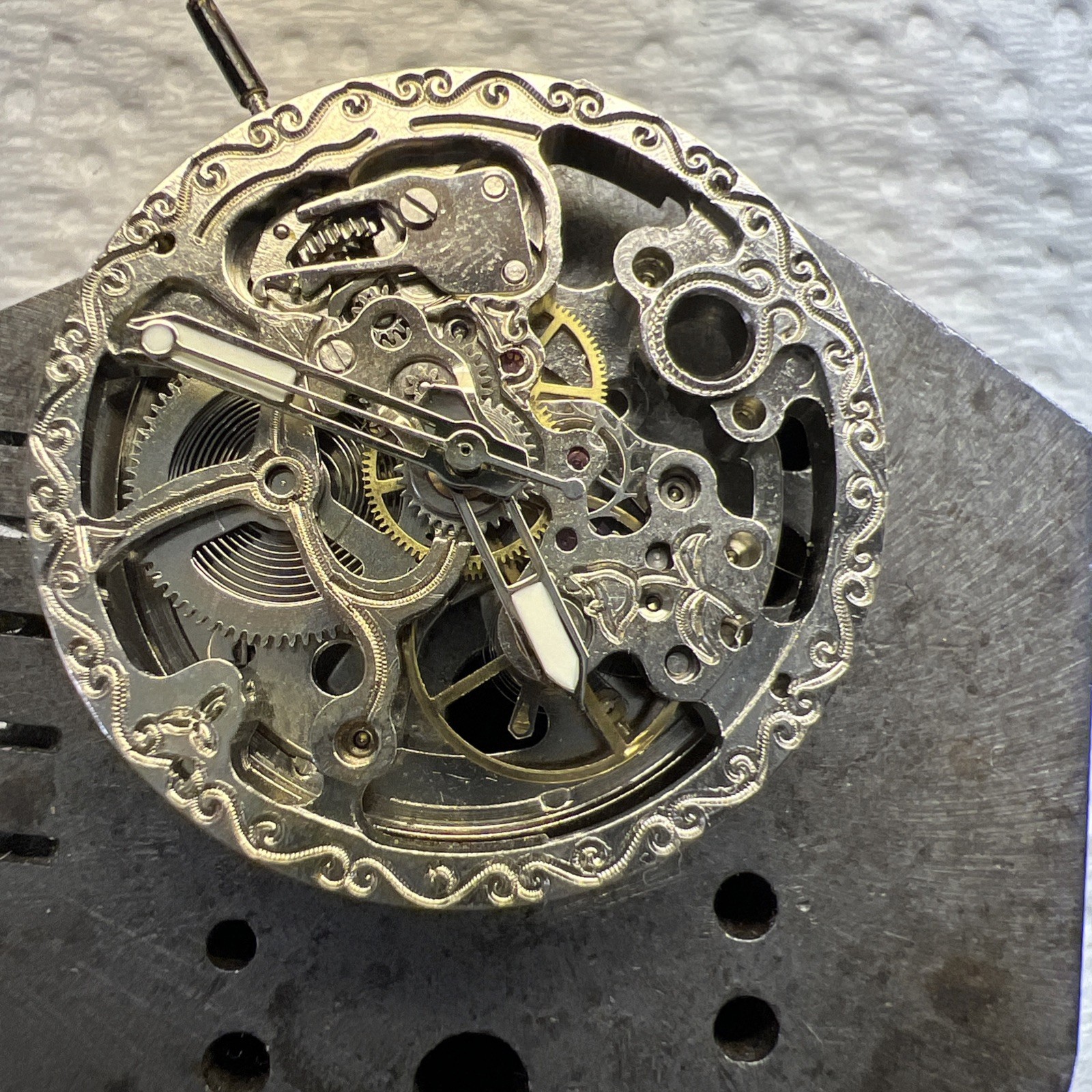 32.5mm China Made 7120 Big Mechanical Movement 3 Hands🔥Silver Hollow Movement😱