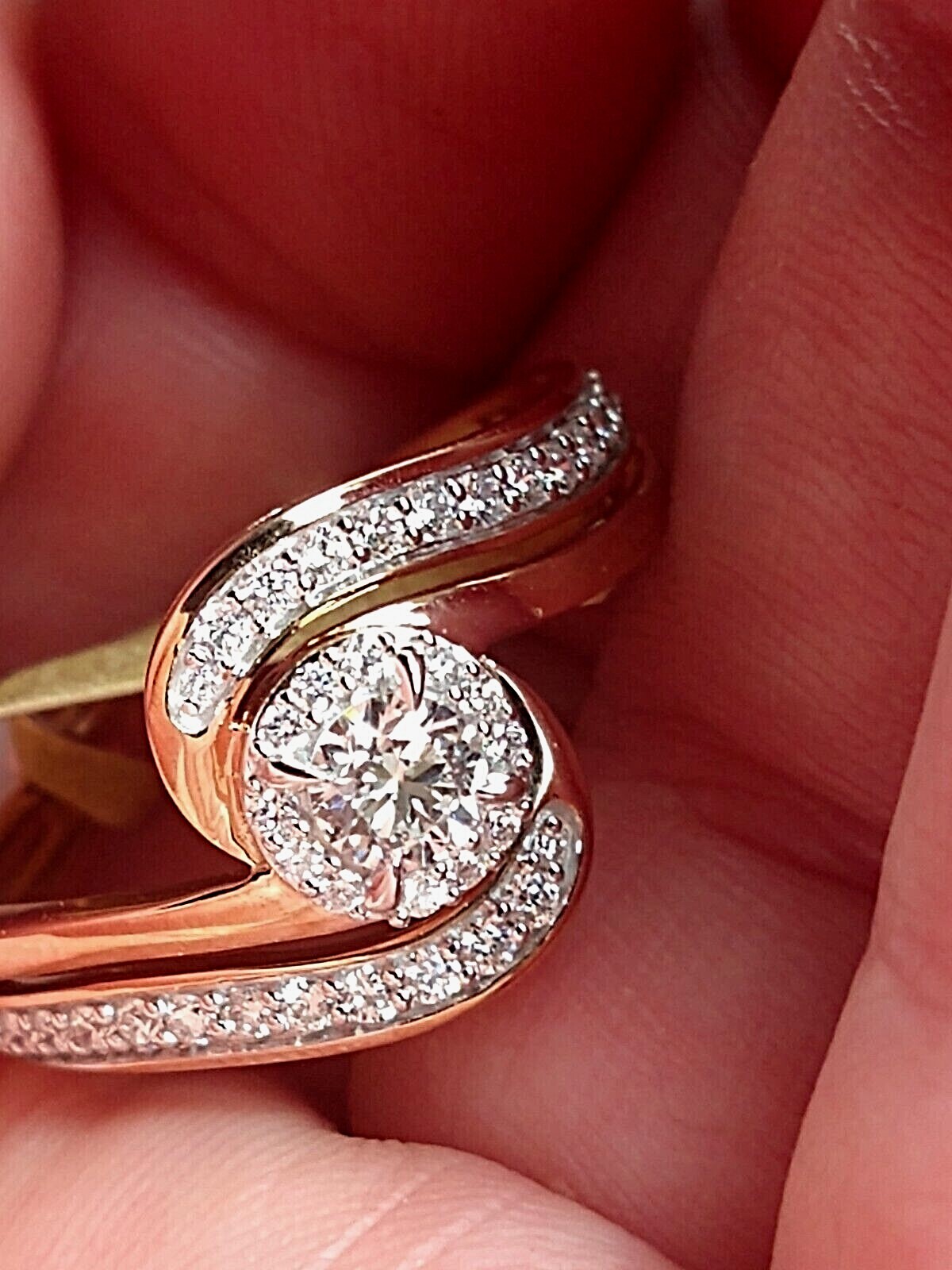 9ct Rose Gold Ring Natural Canadian Diamonds 0.50ct Valuation Certificate