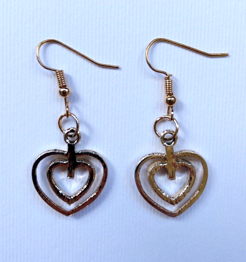 Diamante Heart Drop Earrings