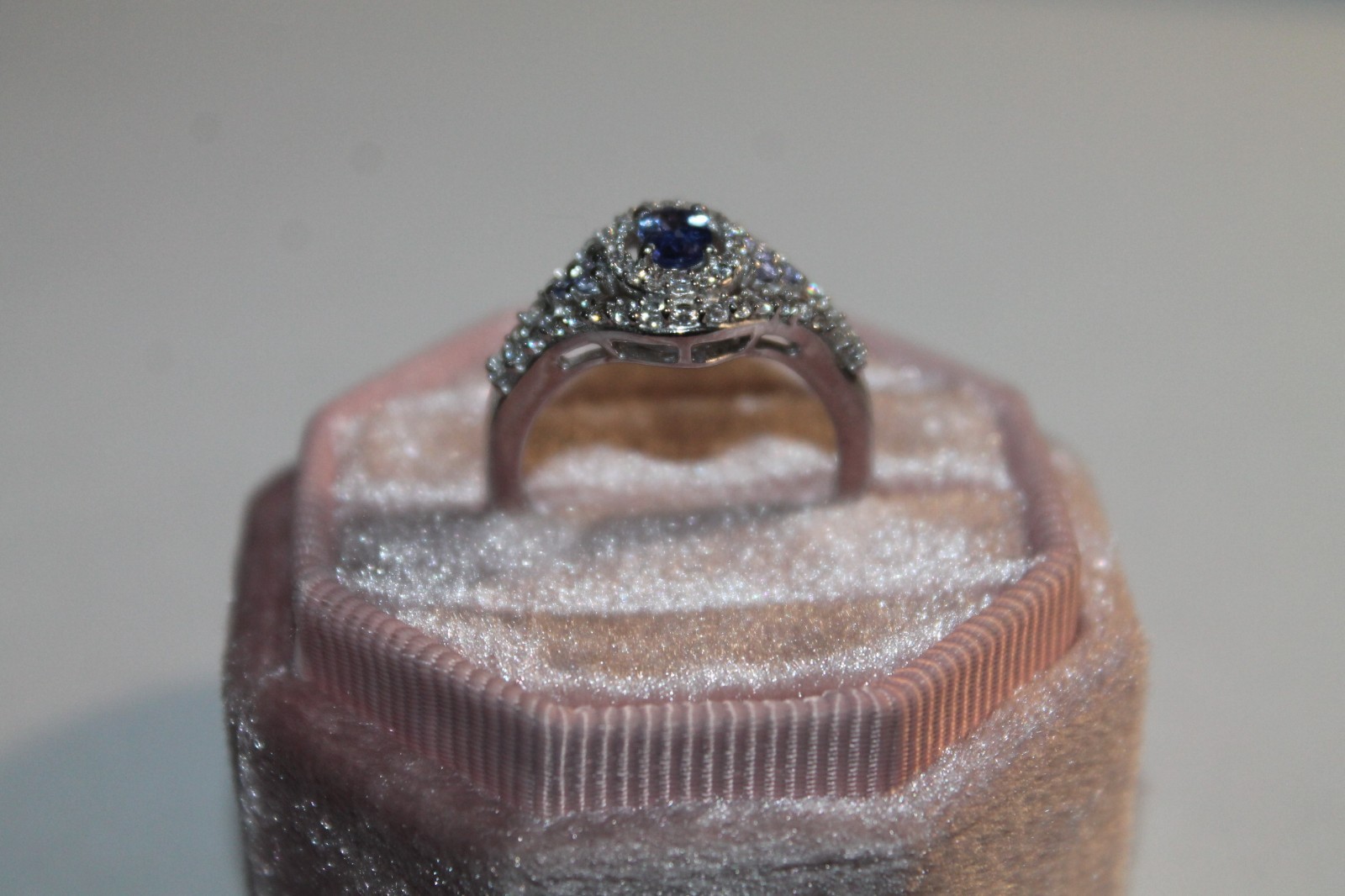 Tanzanite and Diamond 925 Silver Ring Size 7, STS Karis