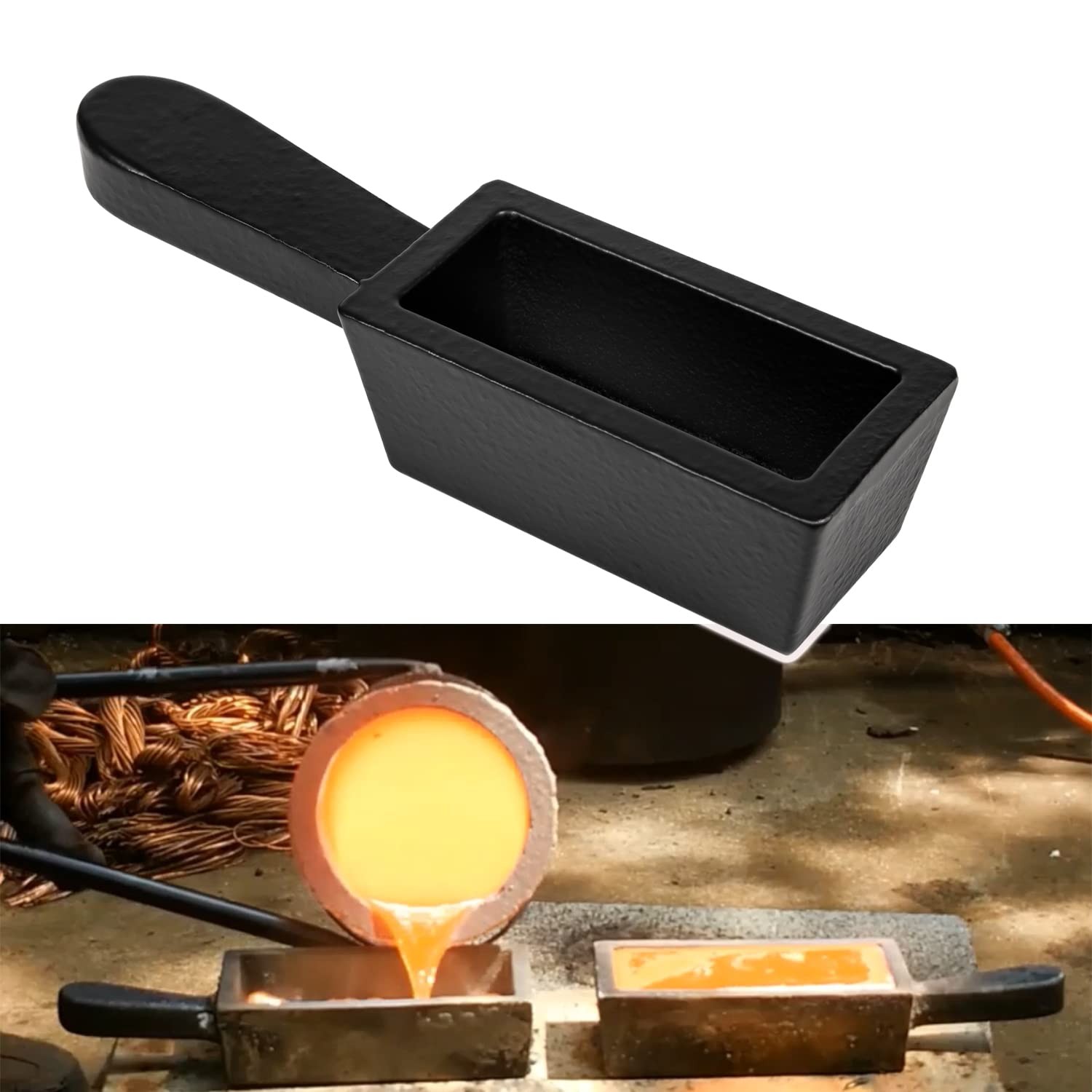 25 Oz Cast Iron Loaf Ingot Mold Melting Casting Refining Precious Metals Smelt