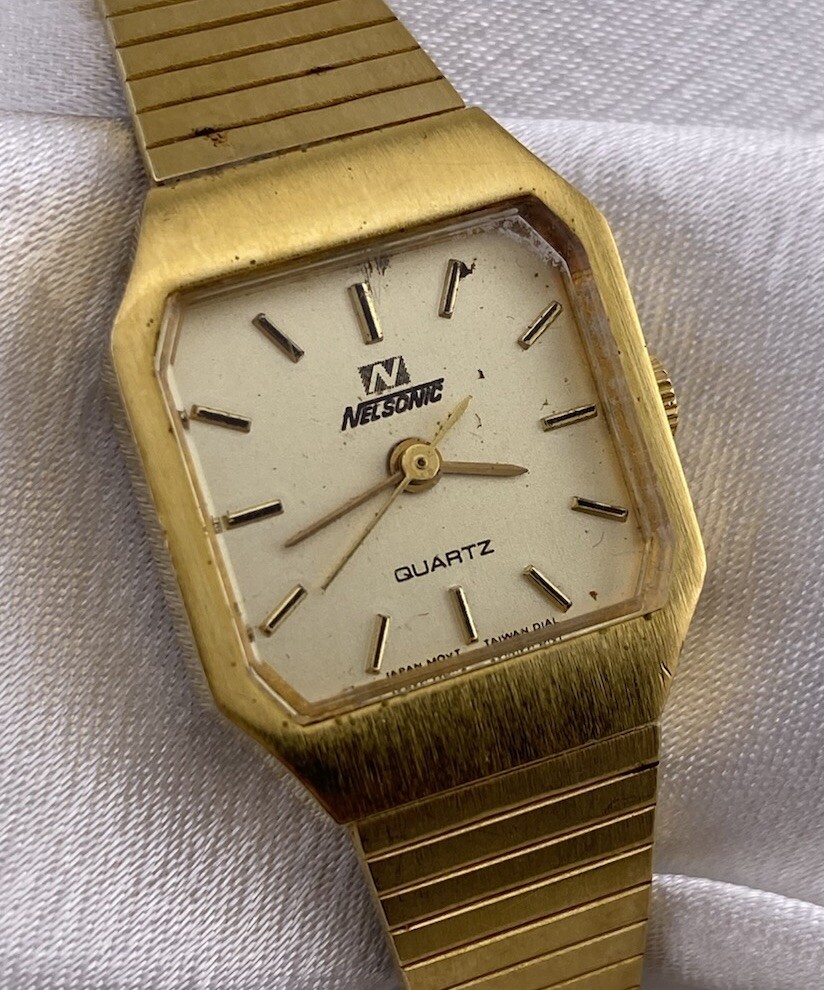 Vintage Nelsonic Gold Tone Dainty Corp Company Recognition Watch By M.Z Berger