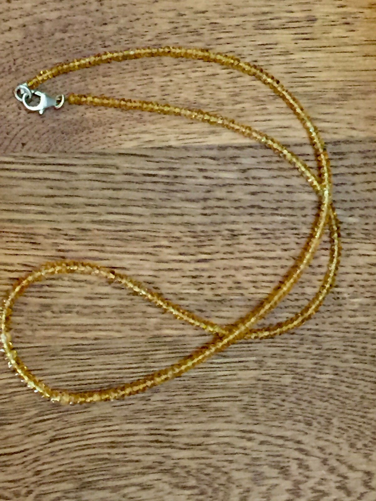 Spessartite Garnet Silver Necklace 16.5″ Rondelle 2.5-3.5mm beads Spessartine