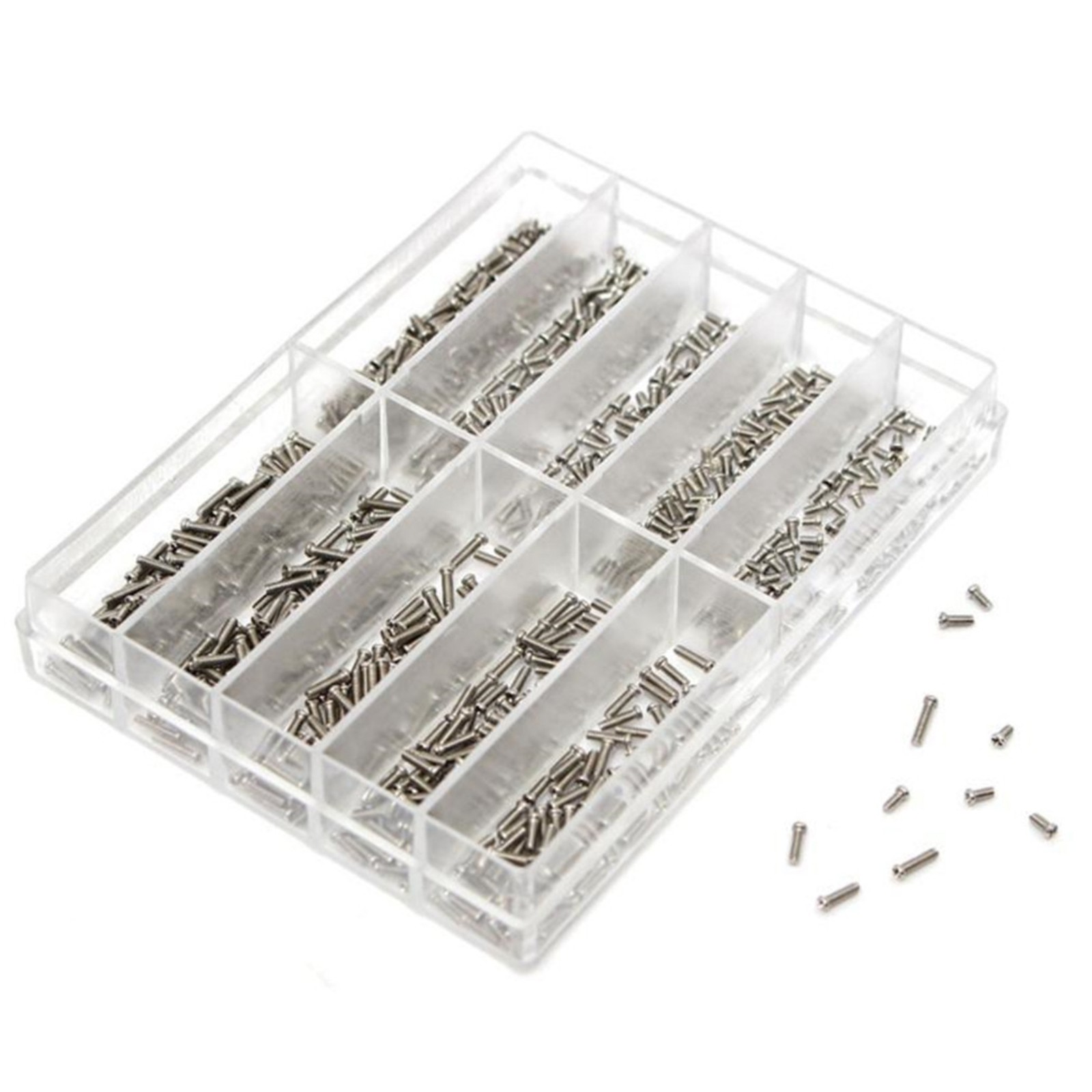 600pcs 1.2mm Stainless Steel Eyeglass Jewelry Watch Screws Assortment 1.6mm-6mm