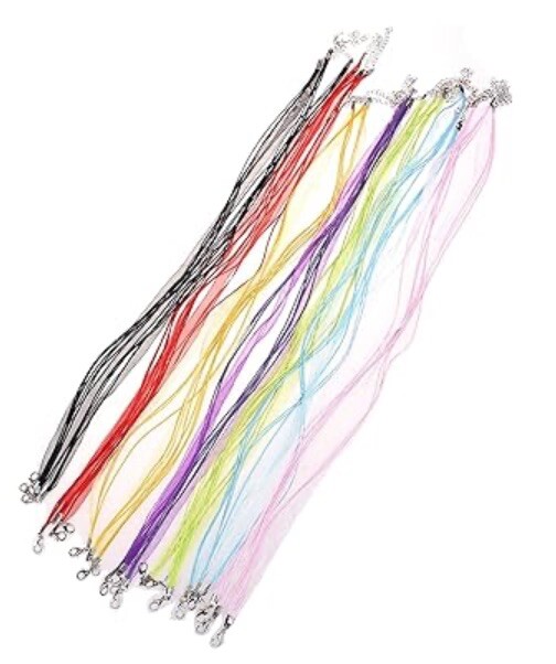 ORGANZA RIBBON CORD NECKLACE 17-18″ CHOOSE COLOR Purple Pink Black Burgundy More