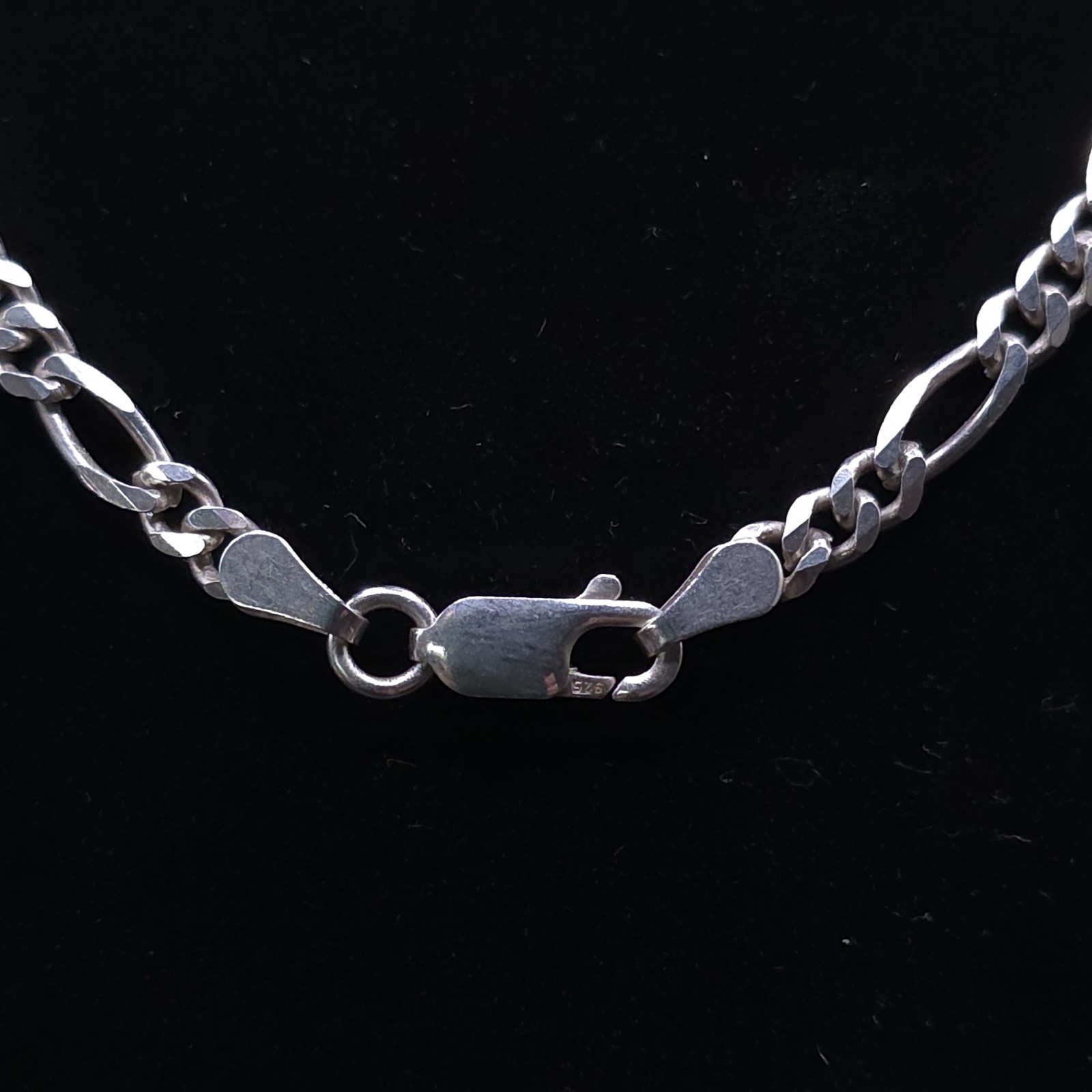 Sterling Silver 925 Figaro Chain Necklace 51cm 4mm 11.56g