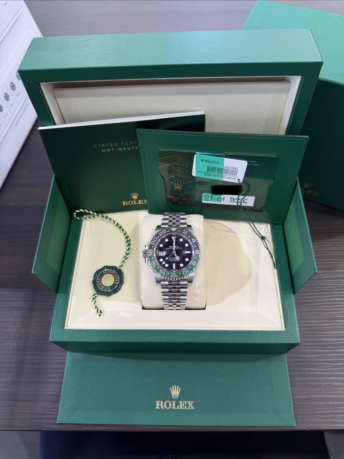 2026 Rolex GMT Master II Sprite 126720VTNR 40mm Green and Black Steel Box Papers