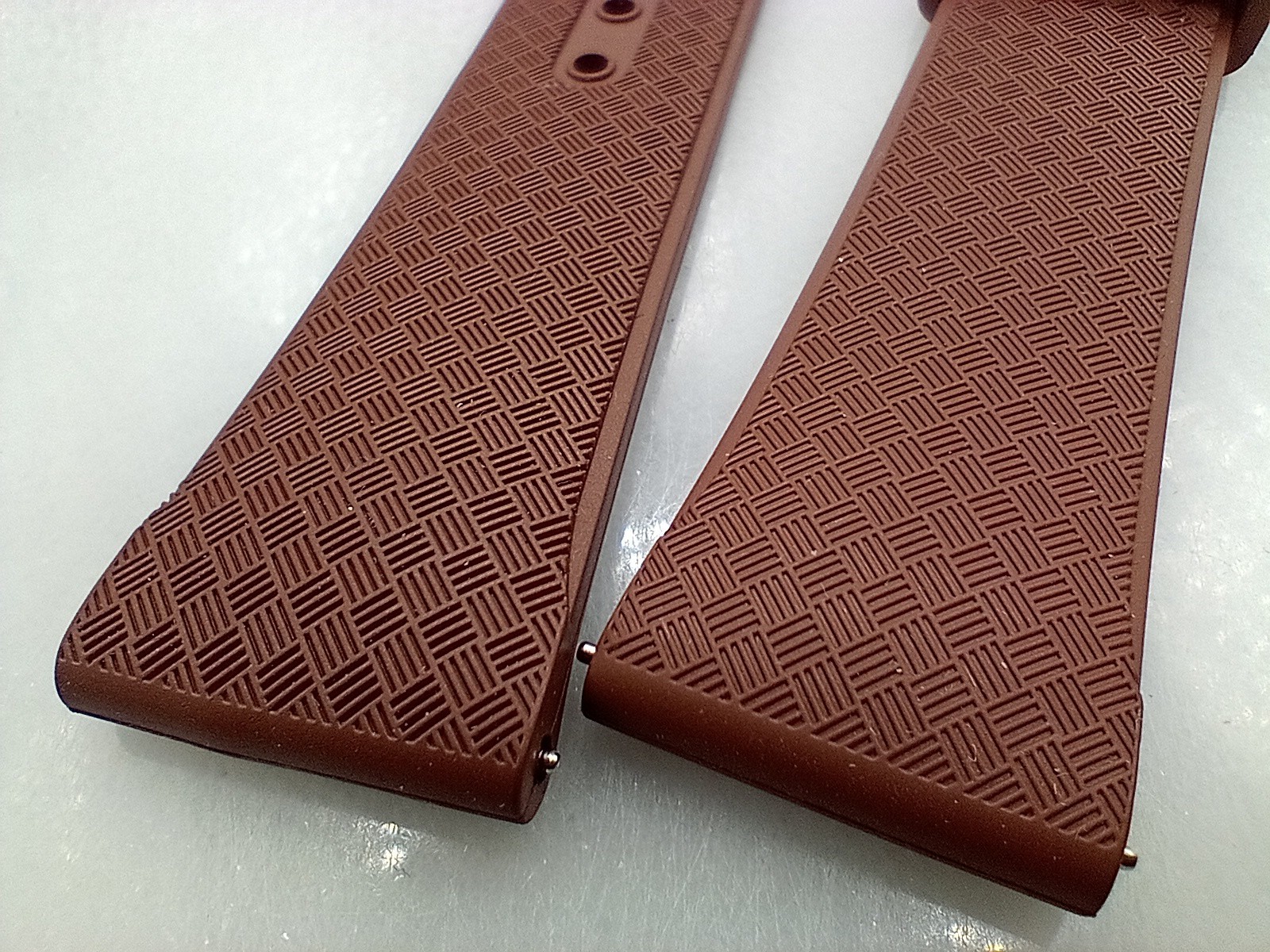 New 20mm Watchgecko Zuludiver HNBR Rubber Watch Strap Brown Quick Release 6B428