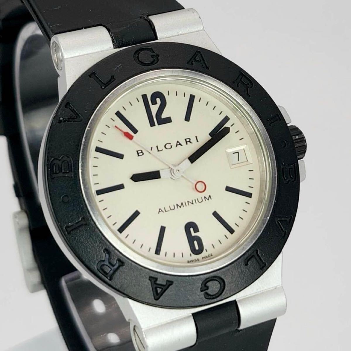 [B1Y] BVLGARI AL38A Automatic Aluminum Watch Diagono Date White [w5x]