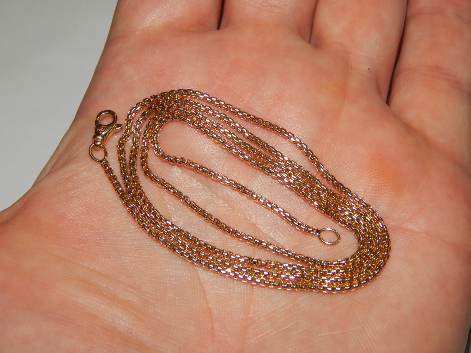 18K YELLOW GOLD DAVID YURMAN 1.7 MM BOX CHAIN NECKLACE RARE 24 INCH LONG LENGTH