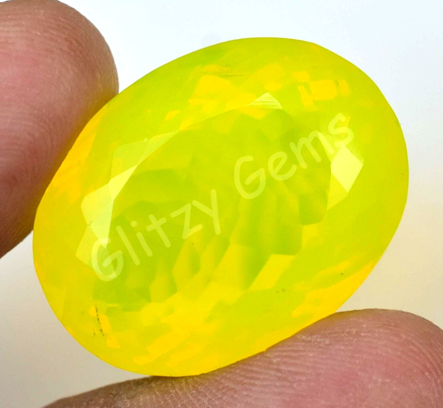 Natural Neon Yellow Opal 66.10 Ct Oval Certified Untreated Rare Loose Gemstone