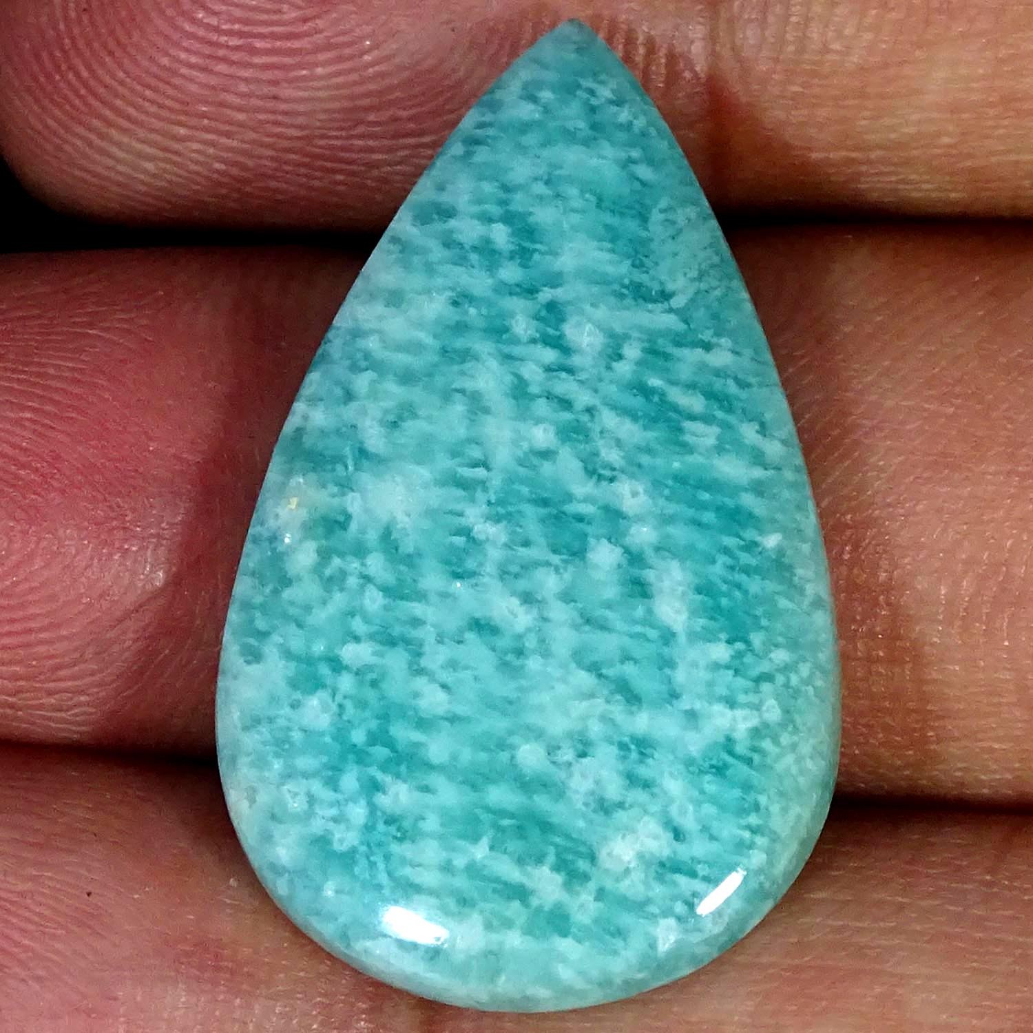 23.30Cts 100% Natural Amazonite Pear Cabochon Gemstone 19X32X4MM