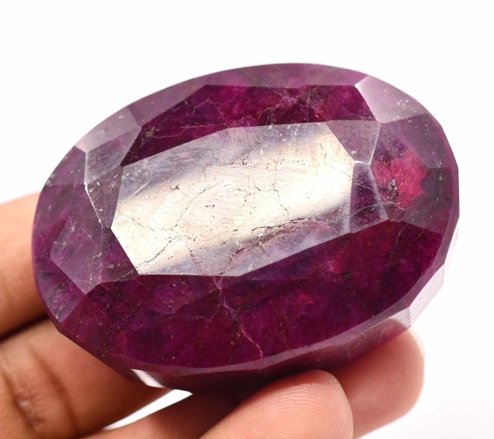 555.5 CT Natural Huge Red Ruby Certified Museum Size Treated Oval Cut Gemstone