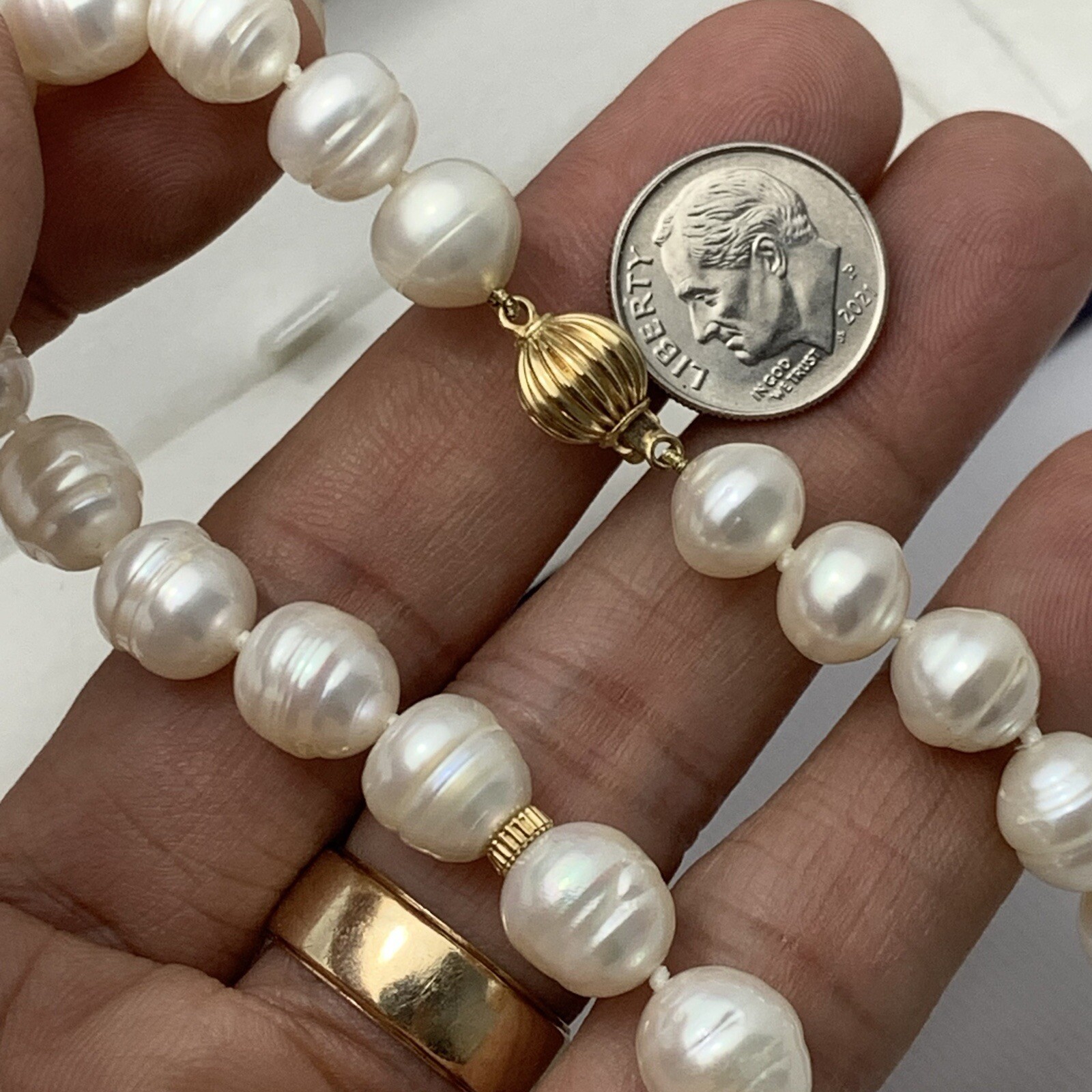 Japan Cultured Pearls Baroque Necklace 8.7 – 11mm Pearl 14k Gold