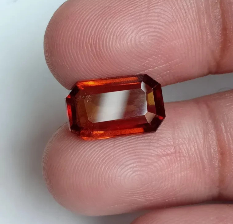 5.85 Ct Natural Unheated Orange Huge Octagon Shape Hessonite Garnet Loose Gem
