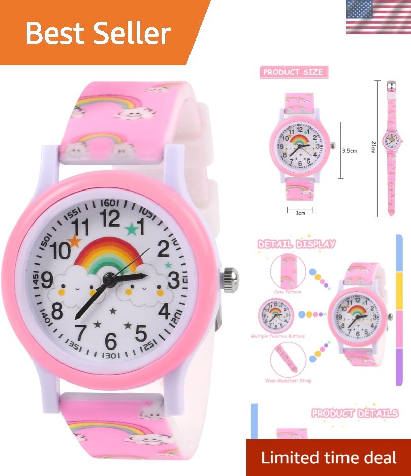 Kids Watch, 3D Cartoon Toddler Watches, Analog Quartz Watches for Girls Boys wit