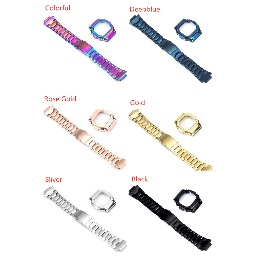For Casio G-SHOCK DW5600 GWM5610 Bezel Metal Kit Watch Bnad Strap Case Cover